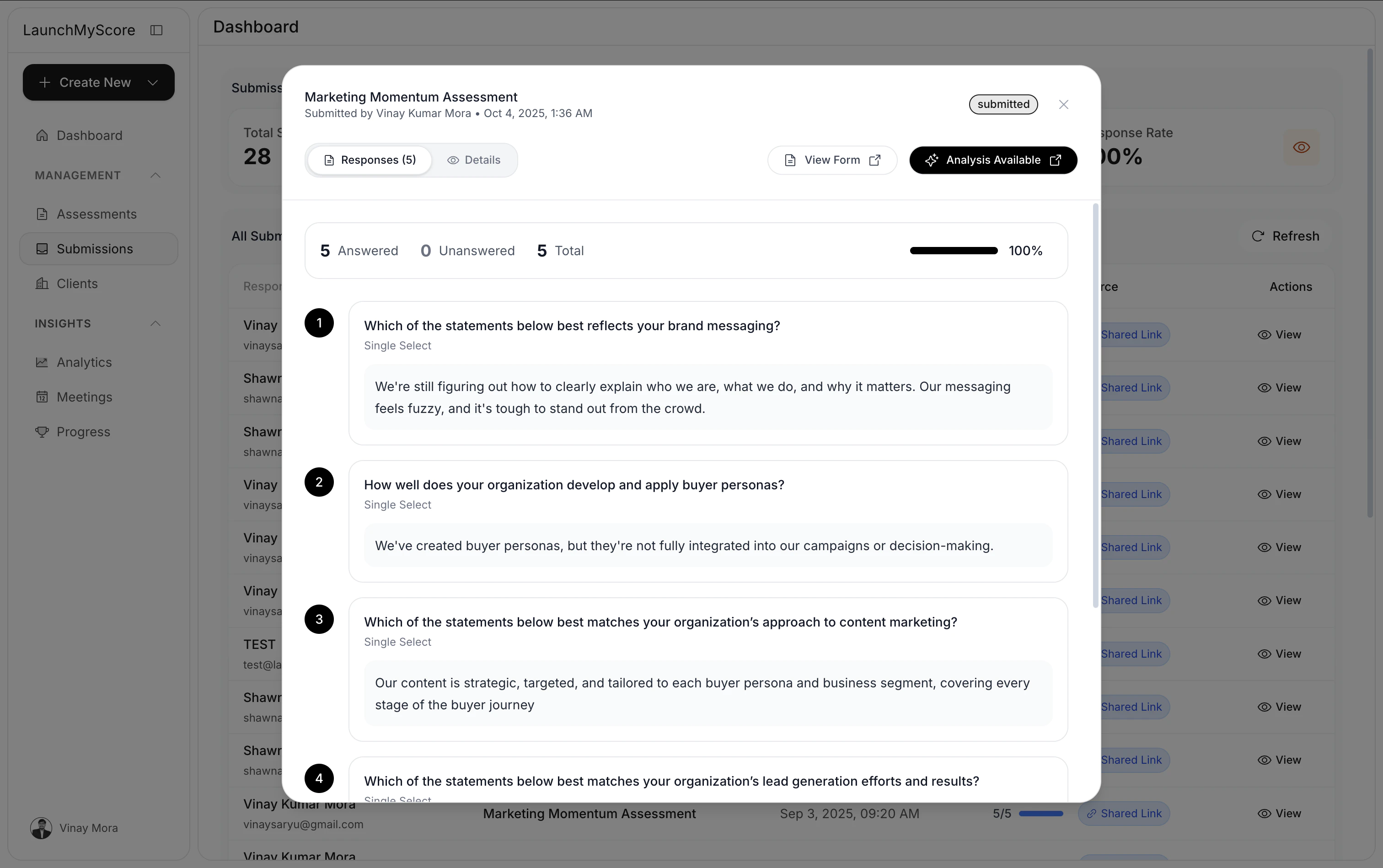 Response Detail View